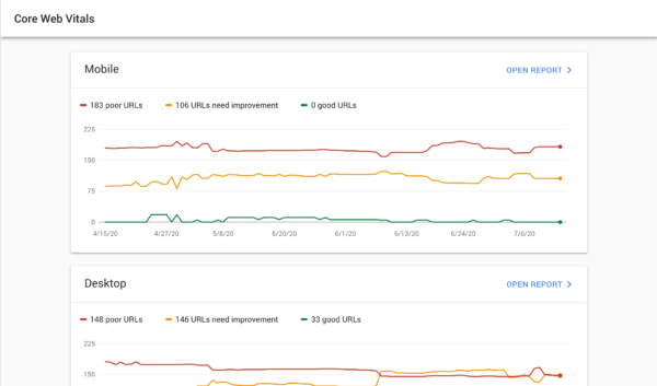 google search console vitals